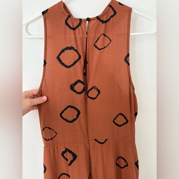 Anthropologie Eva Franco Faith Wide Leg Jumpsuit in Brown Dot Size 6 - Picture 10 of 12